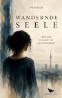 Titel: "Wandernde Seele" von Pendar. Ein Gemälde zeigt eine Frau von hinten, die auf eine Stadt mit Fernsehturm blickt.