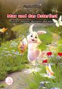 Text: "Simone Weber, Max und das Osterfest, Lesen, Malen, Basteln, Backen". Ein Hase mit Korb auf einem blumigen Weg.