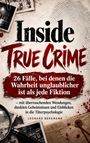 "Inside True Crime: 26 Fälle, bei denen die Wahrheit unglaublicher ist als jede Fiktion." Bluttropfen und Fingerabdruck.
