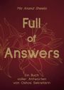 "Full of Answers" von Ma Anand Sheela, mit floralem Hintergrund und der Beschreibung „Ein Buch voller Antworten von Oshos Sekretärin“.