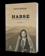 "HABSE - Eine tscherkessische Geschichte" von Dilek Burak. Unten ein Logo. Frau in traditioneller Kleidung vor Bergen.