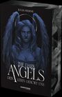 "The Dark Angels: Dein Leben gehört uns" steht in großer Schrift. Ein Engel mit dunklen Flügeln dominiert das Cover.