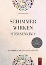 Texte: "SCHIMMER WIRKEN STERNENKIND", "Mit Sternenkinder Mappe Kompaktversion". Bunte Sterne verteilen sich.