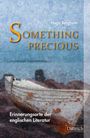 "Something Precious" von Hugo Bergham; "Erinnerungsorte der englischen Literatur", mit einem alten Boot auf Felsen.