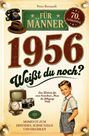 Text: "Für Männer. 70. Geburtstag. 1956. Weißt du noch? Eine Zeitreise für einen besonderen Mann des Jahrgangs 1956. 111 Momente."

Beschreibung: Ein nostalgisches Design mit einem Hut, altem Telefon, Taschenuhr, Kamera, und einem Jungen in kurzen Hosen.