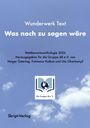 "Wunderwerk Text - Was noch zu sagen wäre. Wettbewerbsanthologie 2026. Himmel mit wenigen Wolken, Logo mit Buch und Weltkugel."