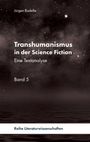 Titel: "Transhumanismus in der Science Fiction: Eine Textanalyse, Band 5". Nacht-Sterne-Hintergrund.