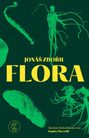 Große gelbe Schrift: "JONÁŠ ZBOŘIL FLORA". Grüne Pflanzenillustrationen auf dunkelgrünem Hintergrund.