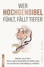 „Wer hochsensibel fühlt, fällt tiefer.“ Illustration eines Gesichts mit abstrakten, farbigen Pinselstrichen.