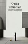 "Qualia Extinction" oben, "Merlin Bittlinger" unten. Ein Mann steht in einer minimalistischen Umgebung vor einer gelben Ente.