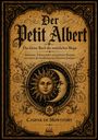 „Der Petit Albert“ steht oben, darunter „Das kleine Buch der natürlichen Magie“. In der Mitte Sonne und Mond, dekorativ umrandet.