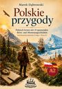 „Polskie przygody“, Reiseabenteuer zum Polnischlernen, Niveau A2. Landschaft mit Reisendem, Schiff und Kompass.