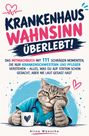Text: "Krankenhaus Wahnsinn Überlebt! Mitmachbuch... 111... Krankenschwestern und Pfleger... Alina Wünsche." Illustration: Katze in Kittel.