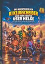 „Das Abenteuer der KI Klugscheißer und dem doofen User Helge“: Buntes Sci-Fi-Cover mit humorvoller Szene.