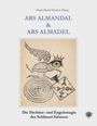 "Ars Almendal & Ars Almadel" steht groß geschrieben, darunter ein geflügeltes Wesen mit Krone und Auge.