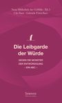 Titel: "Die Leibgarde der Würde", Untertitel: "Gegen die Monster der Entwürdigung – ein ABC". Hintergrund in Lila.