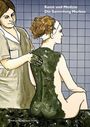 "Kunst und Medizin Die Sammlung Murken." Eine Illustration: Eine sitzende Person erhält eine Schlammpackung auf den Rücken.