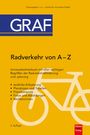 "GRAF. Radverkehr von A–Z. Universalwörterbuch mit wichtigen Begriffen. Illustration eines Fahrrads auf gelbem Hintergrund."