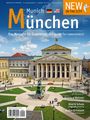 Titel: Munich München. "Das Magazin für Zugereiste_the guide for newcomers!" Historisches Gebäude mit Statue im Vordergrund.