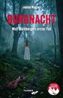 Titel: BURGNACHT, Autor: Janina Wagner, Untertitel: Wolf Nürnberger erster Fall. Frau im Wald, Logo: „Franken Krimi”.