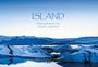 "ISLAND. Fotoimpressionen von Christof J. Hug-Fleck". Eislandschaft mit Gletschern und ruhigem Wasser im Hintergrund.