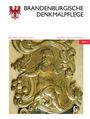 Oben "BRANDENBURGISCHE DENKMALPFLEGE", darunter ein rotes Adler-Logo. Darunter verzehrte Figur in einer verzierenden Platte.