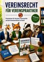 „Vereinsrecht für Vereinspraktiker“, Tiere tragen Anzüge, sitzen an einem Tisch mit Büchern und Notizblöcken.