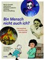 Buchtitel: "Bin Mensch nicht auch ich? Erinnern Erzählen Erleben". Illustrationen von Menschen, eine brennende Synagoge.