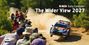 "McKlein Rally Calendar The Wider View 2027." Motorsport-Szene: Ein Rallyeauto fährt auf einer staubigen Strecke, Zuschauer jubeln.