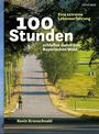 Text: „100 Stunden – Eine extreme Lebenserfahrung, schlaflos durch den Bayerischen Wald, Kevin Kronschnabl.“ Ein Läufer auf einer einsamen Landstraße, umgeben von Bäumen und Feldern.