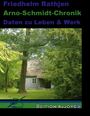Friedhelm Rathjen, Arno-Schmidt-Chronik, Daten zu Leben & Werk. Kleines Haus in grüner, bewaldeter Umgebung. Logo unten.