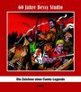 "60 Jahre Bessy Studio" und "Die Zeichner einer Comic-Legende" stehen auf einem Comic-Cover mit Cowboy und Waldszene.