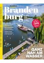 Titel: "Brandenburg". Untertitel: "Wandern, Baden, Radfahren, Paddeln, Genießen". Szene: Menschen an einem See, ein Dampfschiff.