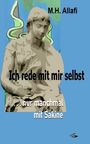Text: "Ich rede mit mir selbst ...und manchmal mit Sakine", "M.H. Allafi". Illustration: Statue vor blau-grünem Hintergrund.