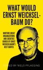 "What would Ernst Weichselbaum do?" Große schwarze Schrift auf gelbem Hintergrund, Porträt eines Mannes darunter.