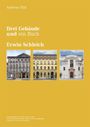 Gelber Hintergrund. Text: "Drei Gebäude und ein Buch - Erwin Schleich". Drei Fotos von historischen Gebäuden unten.