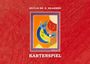 Text "SILVIJA SH. D. KRAMMER" oben, "KARTENSPIEL" unten. Kunstwerk mit abstrakten Formen in leuchtenden Farben.
