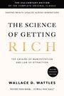 "The Science of Getting Rich" von Wallace D. Wattles. Einfache, elegante Typografie auf hellem Hintergrund.