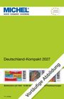 Vorläufige Abbildung. Deutschland-Kompakt 2027. Markenabbildungen. Grüner Hintergrund, oben blaues Logo: MICHEL.