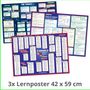 Henry Fischer: mindmemo Lernposter 3er Set - Englisch ZEITEN + WORTARTEN + GRUNDWORTSCHATZ lernen Grammatik verständlich erklärt Grundwissen Lernhilfe Zusammenfassung 3x Lernübersicht DIN A2, Buch