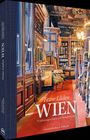 Buchcover "Feine Läden Wien: Traditionsgeschäfte und Manufakturen". Eine elegante, traditionsreiche Ladenansicht.