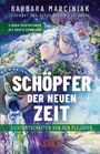 "Schöpfer der neuen Zeit. Lichtbotschaften von den Plejaden." Gemälde: Frau mit Blumenkranz, Wasser fließt aus Krug.