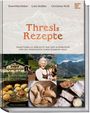 "Thresls Rezepte" – Traditionelle Gerichte aus der Alpenküche. Fotos von Oliver Brachat. Collage mit Bergen und Speisen.
