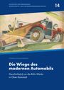 Text: "Die Wiege des modernen Automobils. Geschichte(n) um die Röhr-Werke in Ober-Ramstadt." Illustration: Auto mit Passagieren.