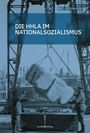 Text "Die HHLA im Nationalsozialismus". Zwei Arbeiter verladen eine große Ladung im Hafen.