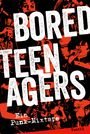 Text: "BORED TEENAGERS Ein Punk-Mixtape Ventil." Schwarze und rote Collage aus Punk-Bandfotos.