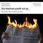Ein brennendes Zeitungsblatt. Oben stehen Namen: Romy Jaster, David Lanius, "Die Wahrheit schafft sich ab".