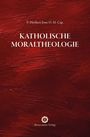 Text: "P. Heribert Jone O. M. Cap. KATHOLISCHE MORALTHEOLOGIE Renovamen-Verlag". 
Hintergrund: Tiefrote, strukturierte Pinselstriche.