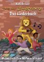 "Tanz den Löwentanz. Das Liederbuch. Meine liebsten Mitmachlieder." Illustration: Kinder tanzen mit einem Gitarre spielenden Löwen.