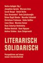 17 Namen in Weiß. "LITERARISCH SOLIDARISCH" groß. Rot, schlichtes Design. "Perspektiven..." Text darunter.